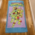 Vintage Teenage Mutant Ninja Turtles 1988 Beach Towel Action Poses 59x30 Inches