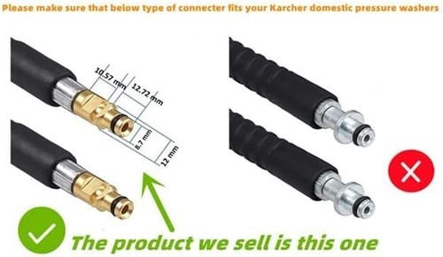 Tubo di ricambio idropulitrice alta pressione YUET 10M 32Ft per Karcher serie K Domesti - Foto 6 di 7