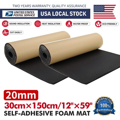 #ad 2Roll Auto Adhesive Sound Proofing Deadening Insulation 20mm Foam Closed Cell $36.98