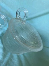 Vintage Tree Bark Pattern Clear Glass Cream & Sugar Set W Lid Unusual Style