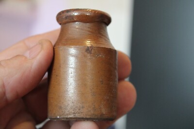 Antique, 2 3/8'', Salt Glazed, Stone, Ink Bottle, Item#A- 5422