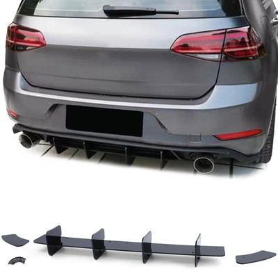 Für VW Golf 7 VII Limo 13-20 mit GTI Stoßstange Cup Heckdiffusor Schwarz Glanz
