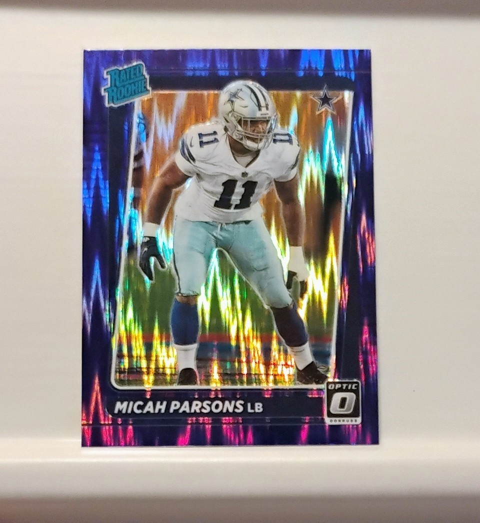 Micah Parsons Rated Rookie Purple Shock Prizm SP- 2021 Panini Donruss Optic #245