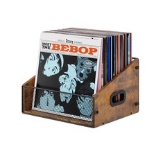 Wooden Vinyl Record Storage for 60 Records, with Handles, Retro  Durable  ...