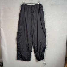 Amomento Womens Size 2 Black Nylon Drawstring Pants Elastic Waist Relaxed Fit