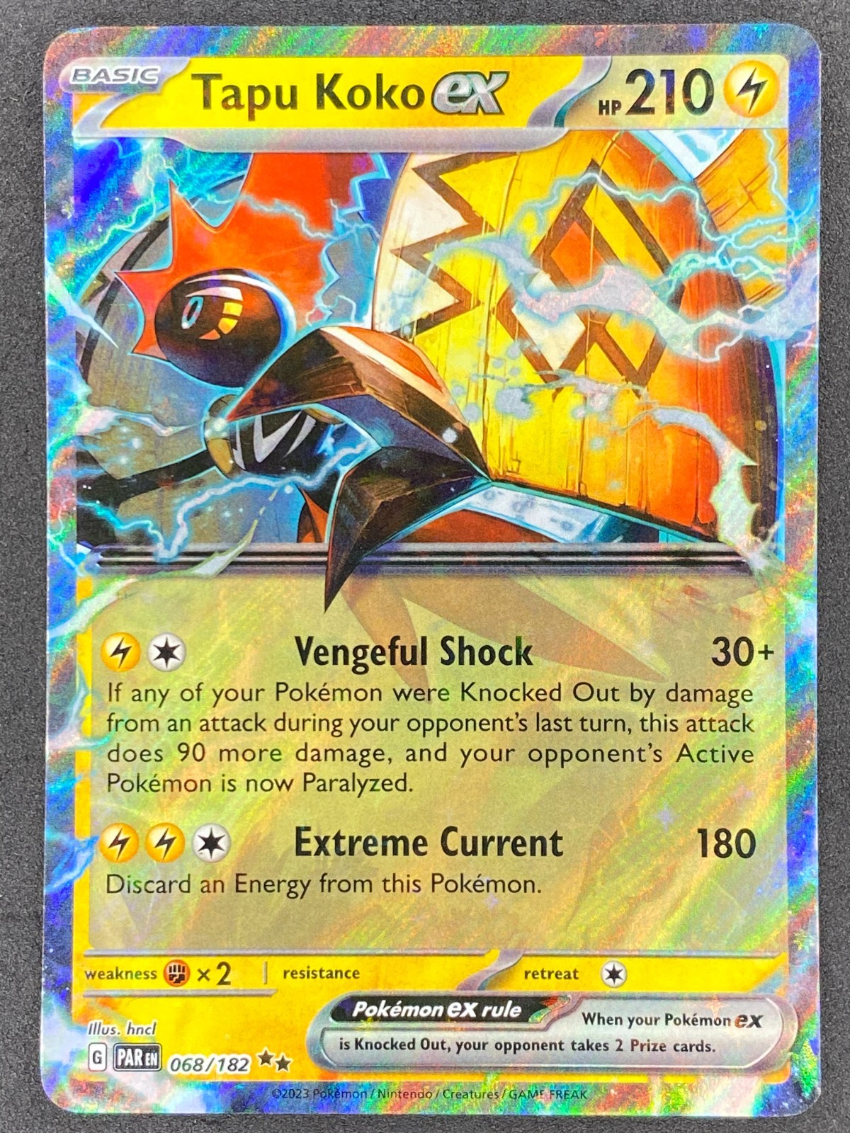 Pokémon Tapu Koko ex 068/182 PAR Paradox Rift NM