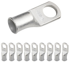 10Pcs 2 AWG-3/8" Stud Tinned Copper Wire Lugs, Heavy Duty Battery Cable Ends,2 G