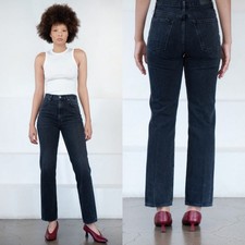 Goldsign Martin Jean Ultra High Rise Studio Black Size 24 NWT $297 Kickpleat ATX