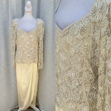 NWT St nay off white floral lace pearls sequins gown mother of the bride dress