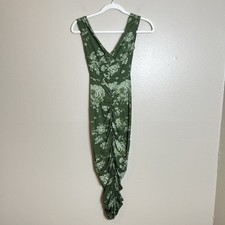 ASOS Dress Green Floral bustier Drop Waist Wedding Cocktail Body Con 2 Feminine