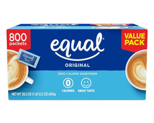 EQUAL 0 Calorie Sweetener, Aspartame and Acesulfame-K Sweetener Packets, 800 Ct