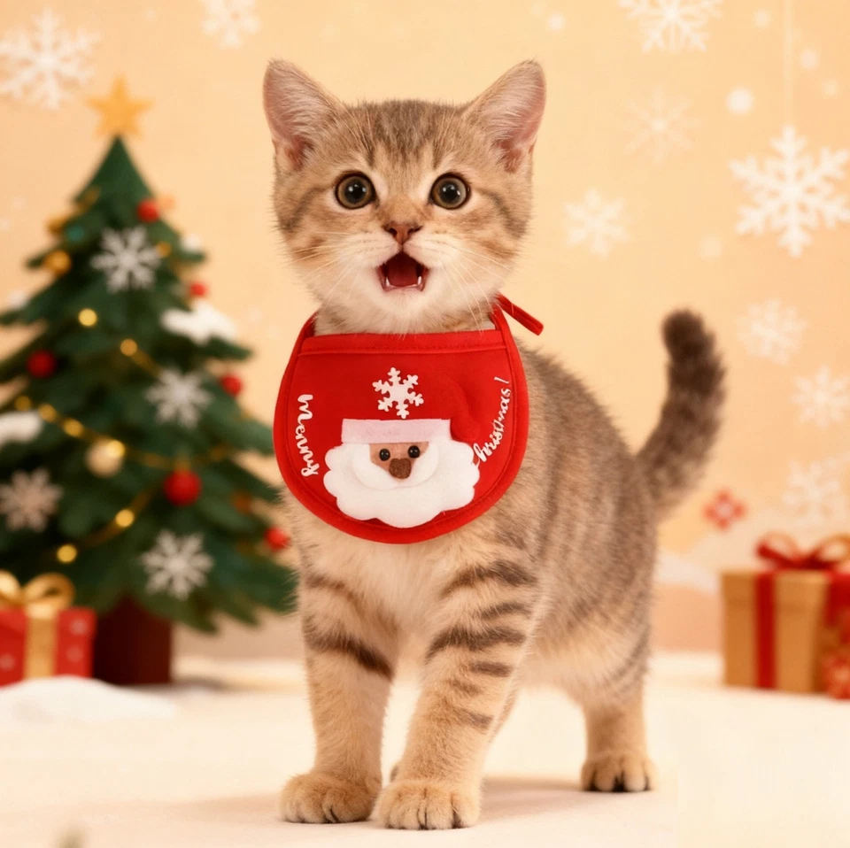 NUEVO Conjunto Babero + Calcetines Navidad Mascota Disfraz Traje de Navidad Divertido Perro Gato Mascota Cachorro EE. UU. Foto 3 de 4