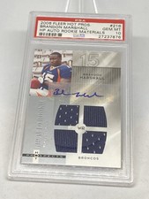2006 Hot Prospects Brandon Marshall ROOKIE Materials AUTO  /999 PSA 10 GEM POP 4