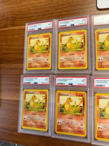 1999 POKEMON BASE SET UNLIMITED #46 CHARMANDER PSA 9 (all 7 for chedder777)