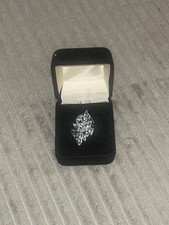 Size 7 Marquis Cluster Ring. Sliver Band