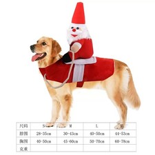 40-50 cm Santa Dog Costume Riding Outfit Christmas Pet Clothes Medium Chest