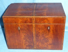 Unusual Antique Georgian Rosewood Oblong Double Tea Caddy (England, c1790)