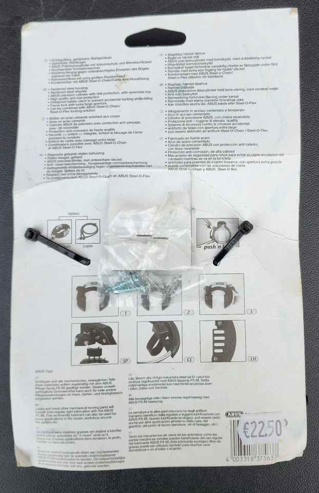 New Old Stock Abus AMPARO Frame Lock 4850 Bike Lock Black - Image 2 of 2