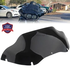 Black 9.5" ABS Wave Windshield Windscreen For Harley Road Glide Custom CVO FLTR