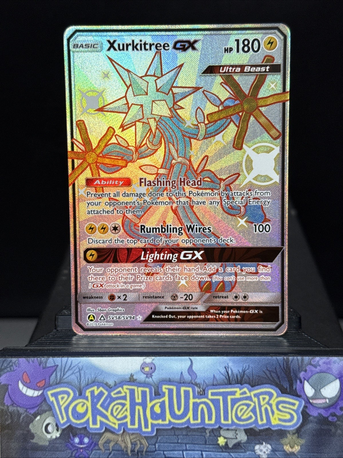 Pokemon Card Xurkitree GX SV58/SV94 Hidden Fates Ultra Rare Shiny Vault NM