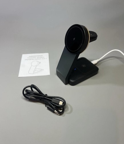 Aluminium Wireless Charger Station Stand 15W Fast Charging Portable Stand & LED - 第 23/23 張圖片
