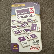 Junior Learning Multiplication Dominoes Game Set, 28 Pieces, Ages 7-9, Math