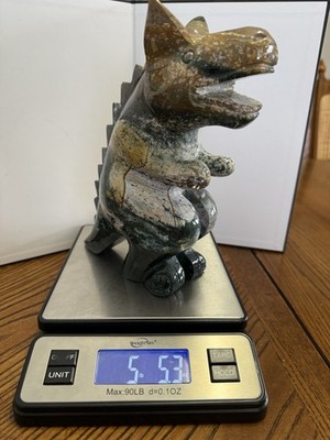 Large Ocean Jasper Dinosaur Carving
