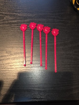 Lot Of 5 Ramada Inn Fannie's Red Apple Morgantown vintage swizzle stick stirrer