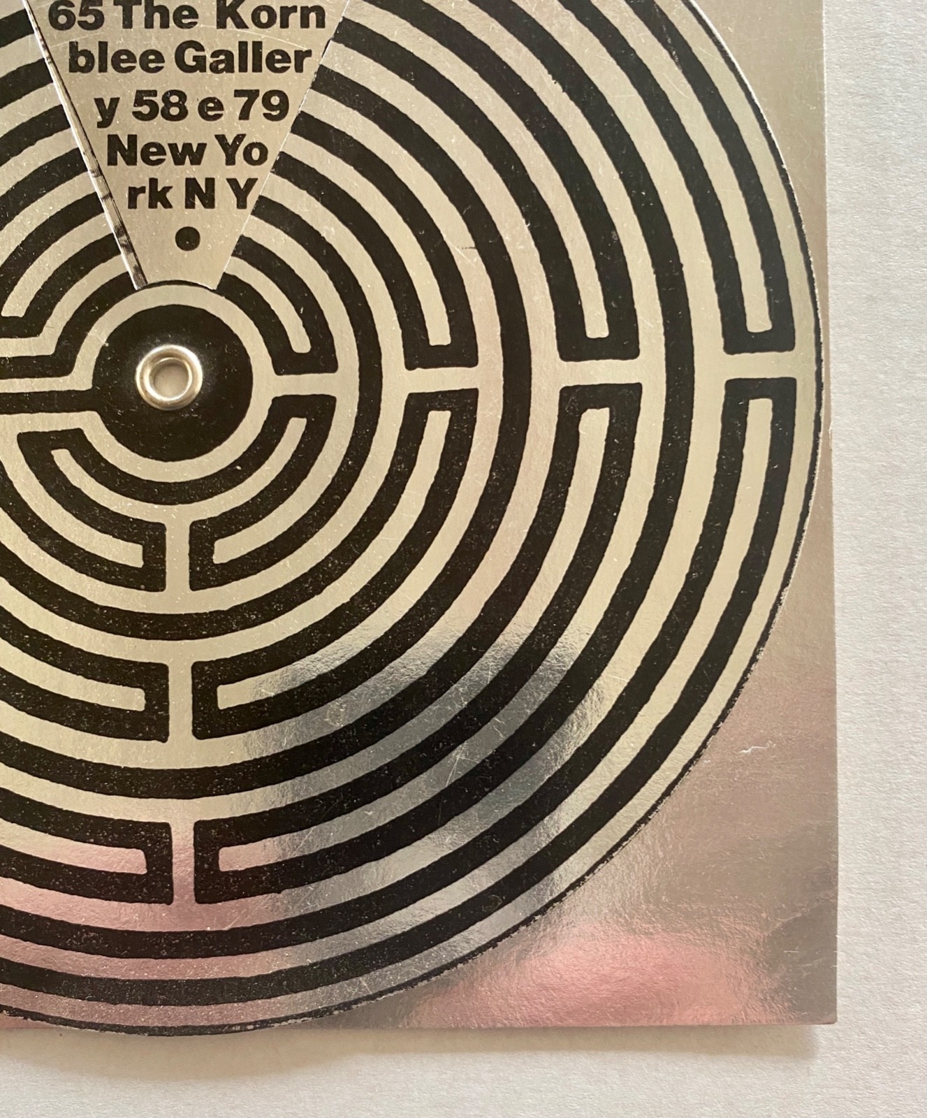 rare 1965 PETER PHILLIPS die cut exhibition card - Kornblee Gallery british pop