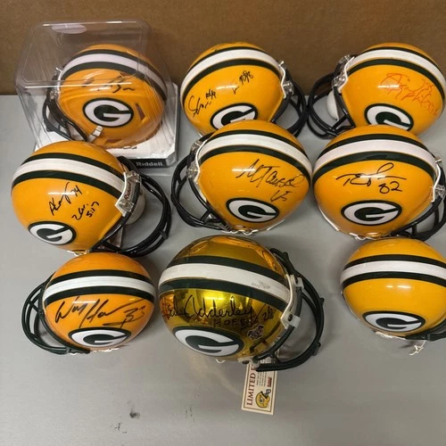 Green Bay Packers Signed MINI HELMET Lot Of 9 MUSGRAVE Kampman ADDERLEY