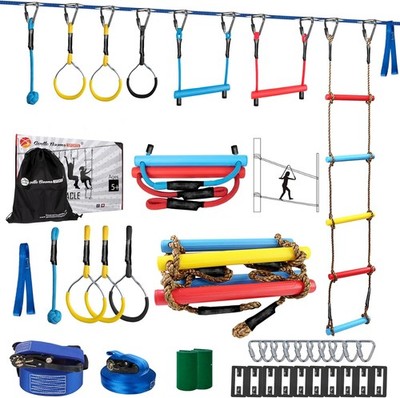 Slackline Obstacle Course 2x56FT Ninja Warrior 8 Obstacles
