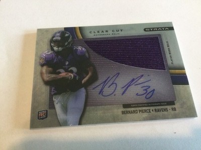 2012 Bernard Pierce Rookie Auto Topps Strata Clear Cut Relic #CCAR-BP Ravens