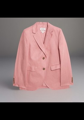  M &S  Jaeger Womens Linen Casual Blazer in Pink size 10 
