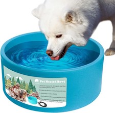 Heated Water Bowl for Dog  Cat, Outdoor Heated Dog Bowl Provides Drinkable W...