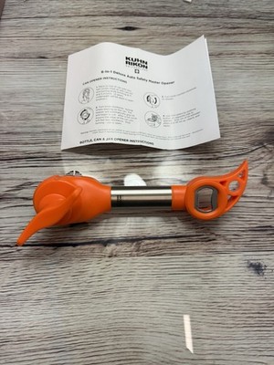 Kuhn Rikon 6-in-1 Stainless Steel Can Opener K97707 ORANGE NEW