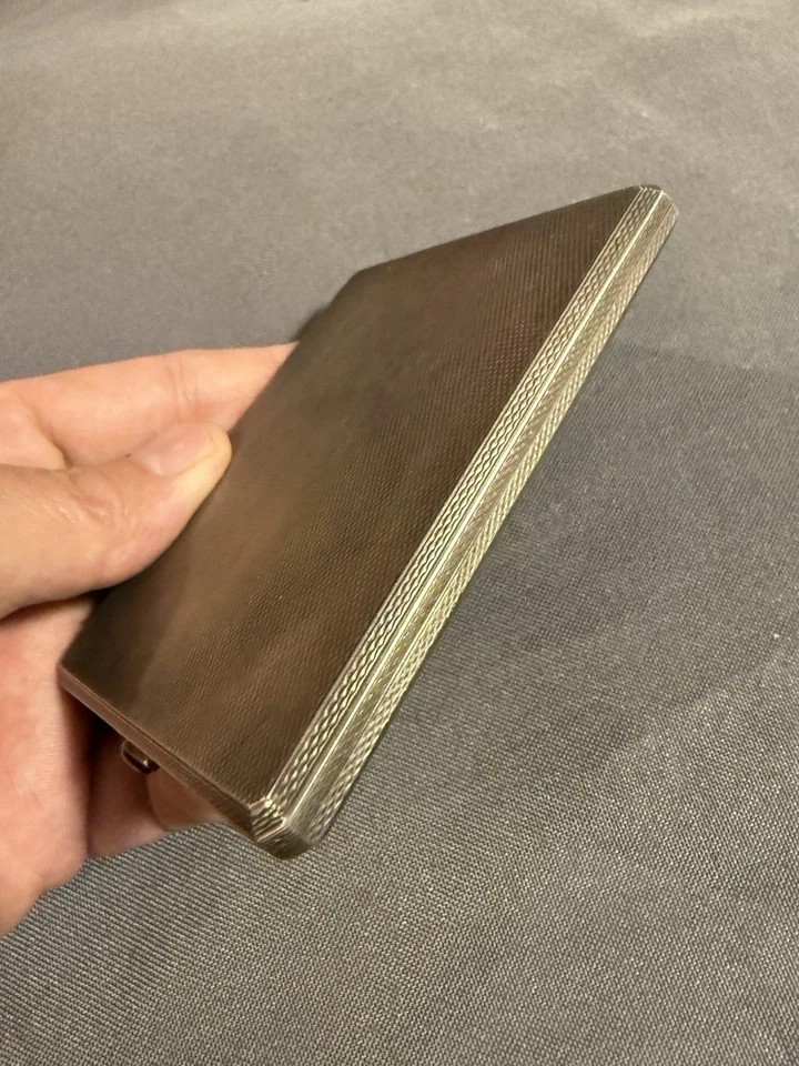 Antigua caja de cigarrillos de plata de ley con sello Mappin & Webb Birmingham Foto 4 de 4