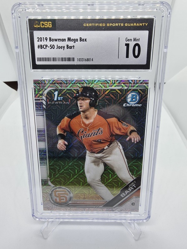 Joey Bart, 2019 Bowman Mega Box Mojo Refractor #BCP-50, CSG 10, Giants