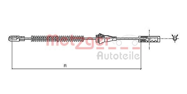 Original METZGER Cable Pull Parking Brake 11.5959 for Opel