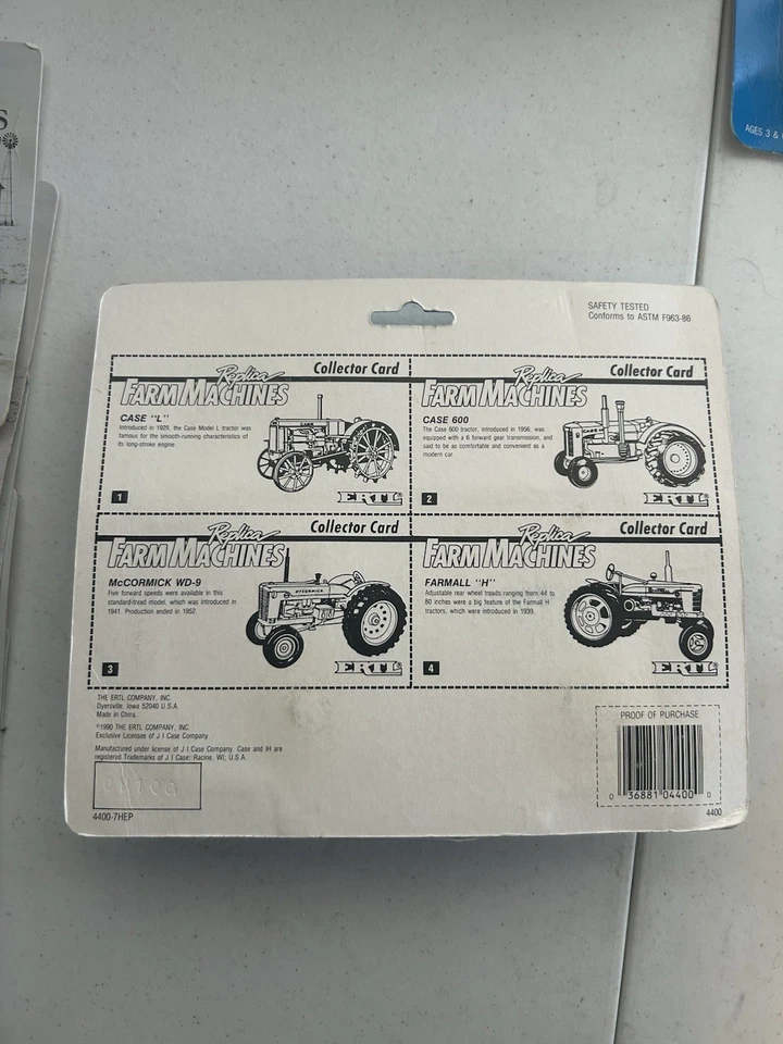 Ertl Farm Machines 1/64 Case IH Historical Tractor Set #4400 1990~NOS - Image 2 of 2