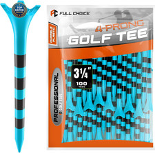 Full Choice100 Pack 3-1/4" Plastic Golf Tees, Enhanced Durability  Stability