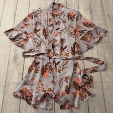 Valentine's Victoria Secret Womens Floral Kimono Robe Size XS/S Purple Floral