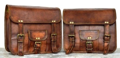 Ziegenleder Motorradtasche Handarbeit Gepäckträgertasche Seiten... - Bild 1 von 4