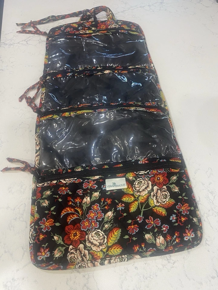 VERA BRADLEY Bolsa de viaje grande de cachemira para artículos de tocador cosméticos 3 bolsas Foto 3 de 4