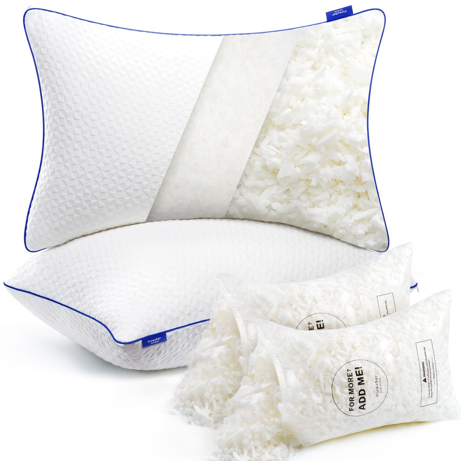 Queen Size Set Of 2, Adjustable Firm Pi...