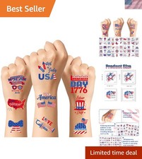 150 PCS 4th of July Temporary Tattoos - Easy Application Fun Patriotic Designs