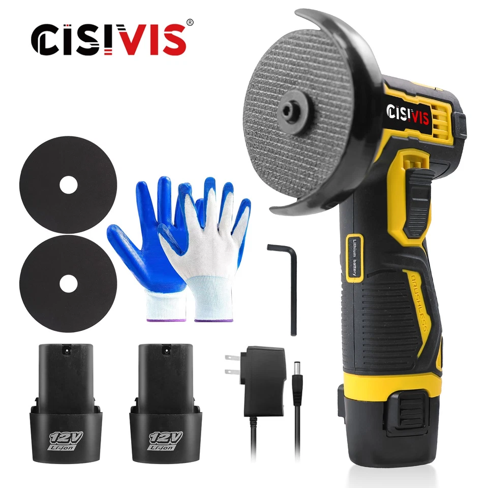 Akku Winkelschleifer 12V Trennschleifer Schleifmaschine Flex Mit 2 Batterien DHL - Bild 2 von 4