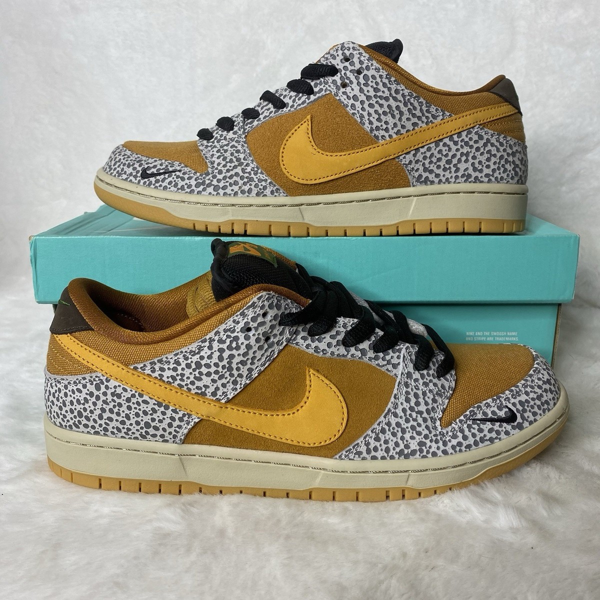 Nike SB Dunk Low Pro Safari Atmos Orange Black Cement Green Mens