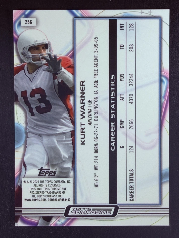 2023 Topps Kurt Warner Cosmic Chrome Gold Intersteller #/50 SP Arizona Cardinals - Image 2 of 2