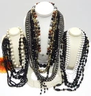 VINTAGE TO NOW COSTUME JEWELRY BEADED NECKLACE LOT, ASSORTED MATERIALS