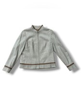 Pendleton Houndstooth Wool Jacket 6 Lambskin Trim Old Money Heritage Style